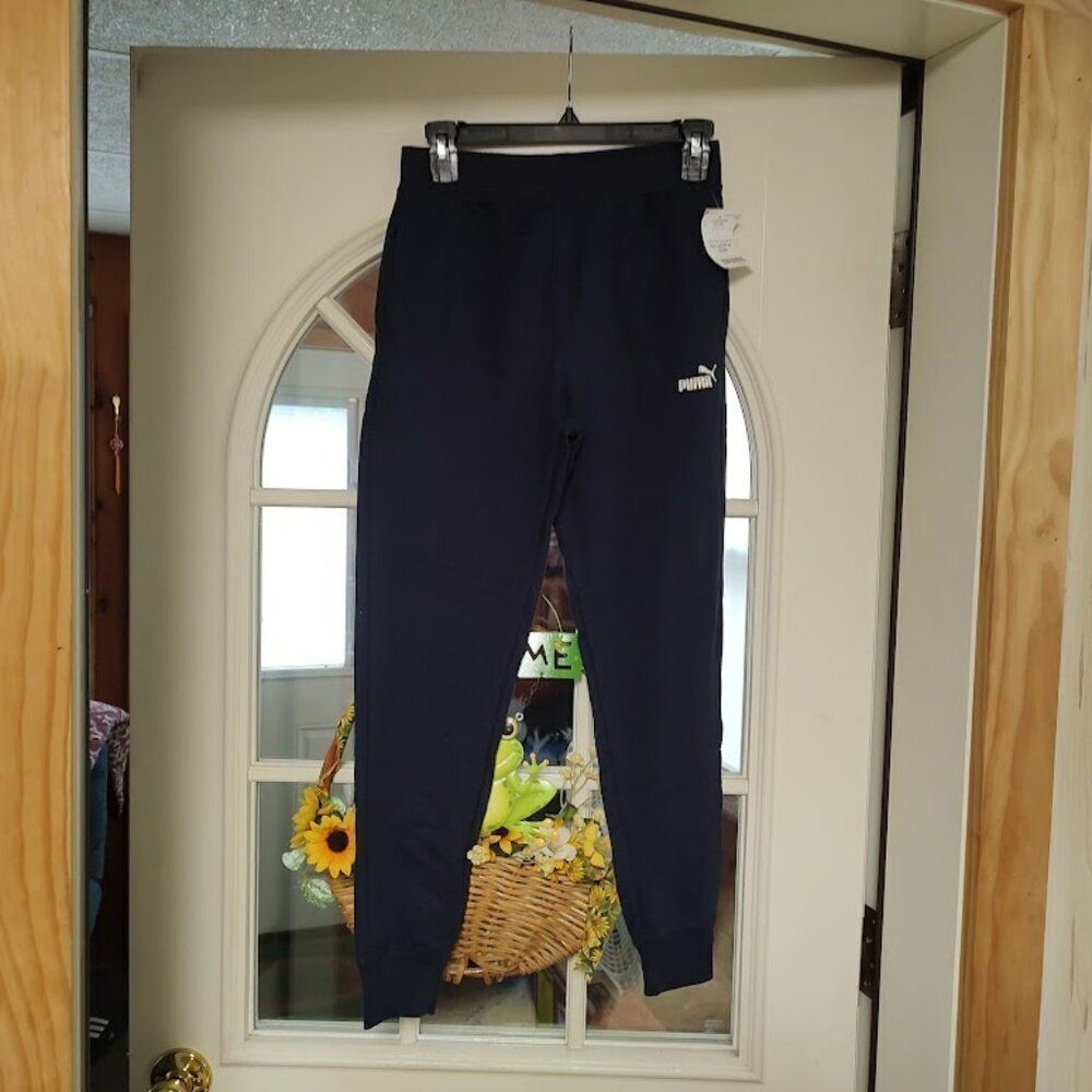 New Puma Navy Blue Sweatpant Joggers Unisex Kids 14/16